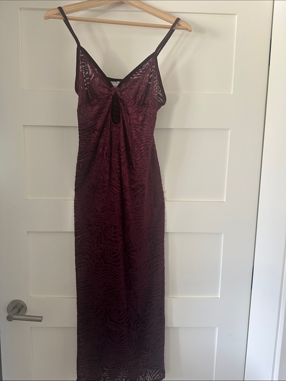 Sheer Wine lace Dress with Subtle Texture